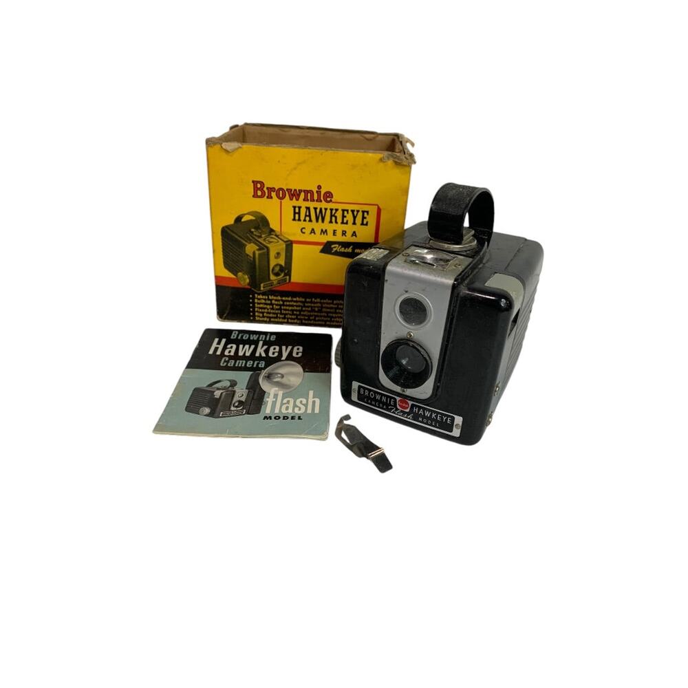 1950s Eastman Kodak Brownie Hawkeye Camera Flash Model Box Instructions